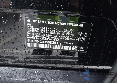 2022 BMW X5 Sdrive40I z USA, uszkodzony, nr VIN 5UXCR4C00N9K38339